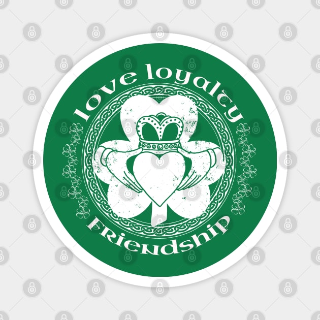 Irish Claddagh Ring Love Loyalty Friendship Shamrock Magnet by graphicbombdesigns